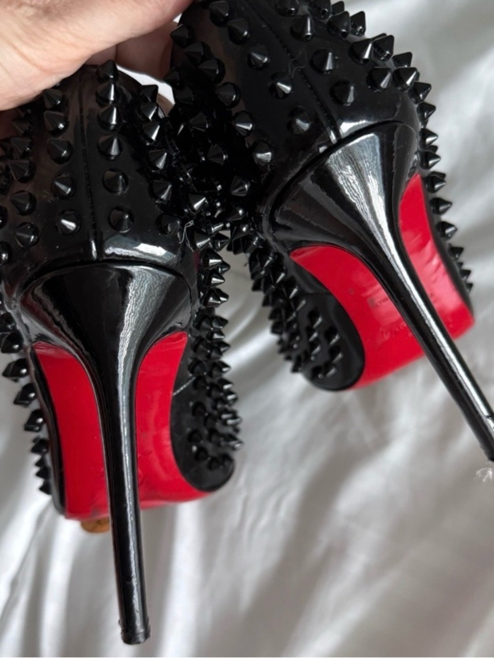 Christian Louboutin Black Studded Heels - Picture 3 of 7